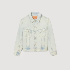 Sandro Paris Abrigos & Cazadoras<Cazadora Vaquera Descolorida