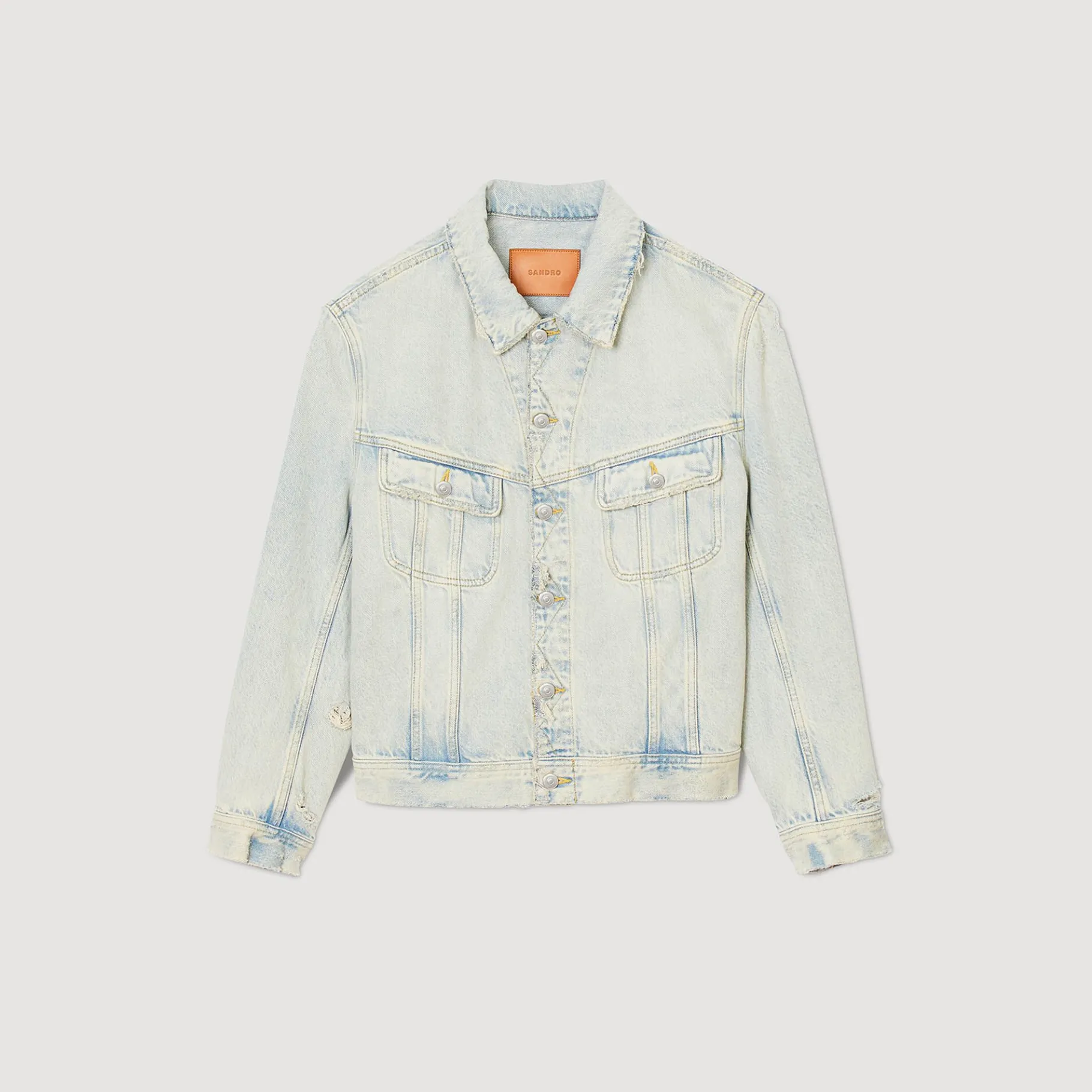 Sandro Paris Abrigos & Cazadoras<Cazadora Vaquera Descolorida