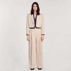 Sandro Paris Trajes<Chaqueta Corta A Rayas