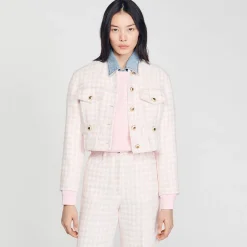 Sandro Paris Conjuntos<Chaqueta Corta De Sarga De Fantasia