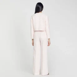 Sandro Paris Conjuntos<Chaqueta Corta De Sarga De Fantasia