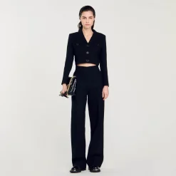 Sandro Paris Trajes<Chaqueta Corta De Tweed Abotonada