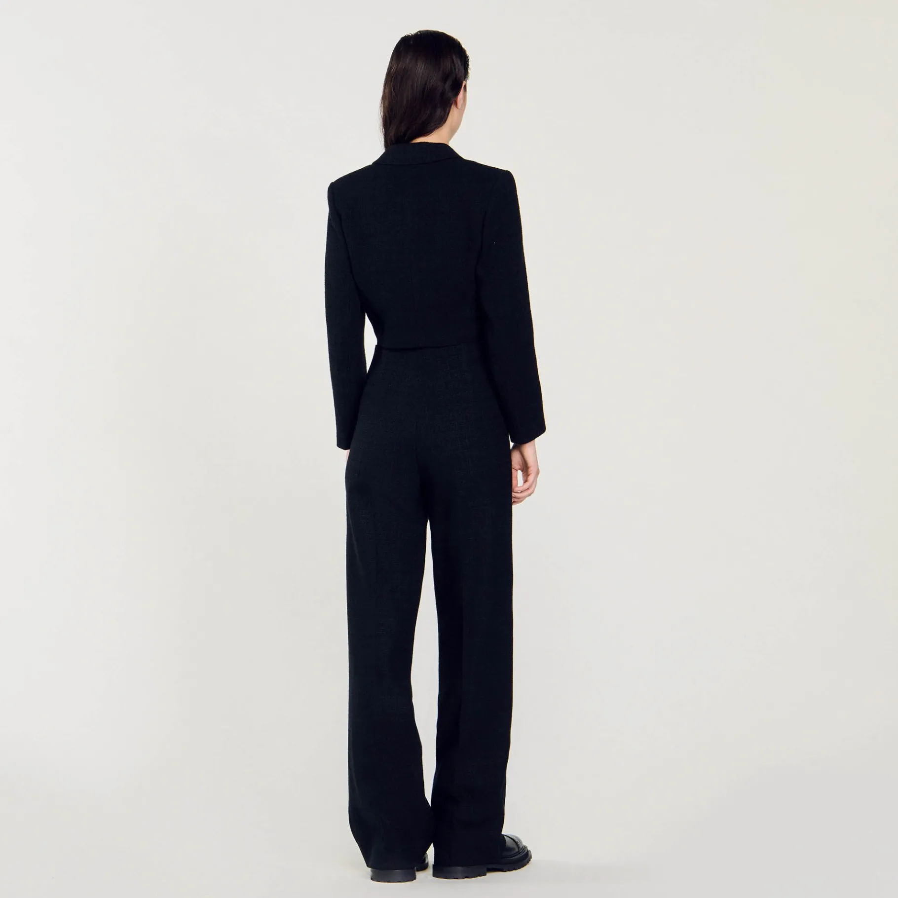 Sandro Paris Trajes<Chaqueta Corta De Tweed Abotonada