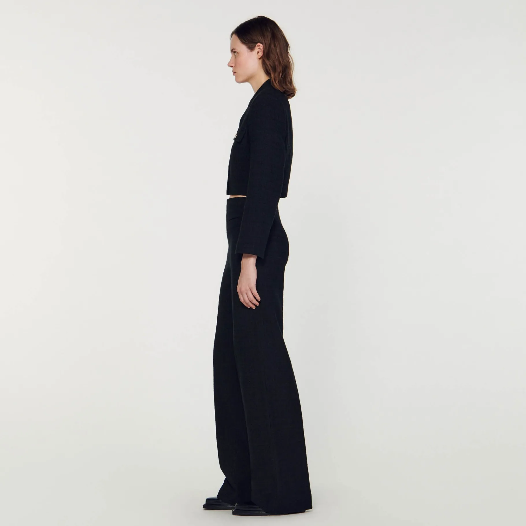 Sandro Paris Trajes<Chaqueta Corta De Tweed Abotonada