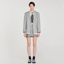 Sandro Paris Trajes<Chaqueta De Traje Con Acabados Satinados