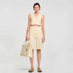 Sandro Paris Trajes<Chaqueta De Traje De Mezcla De Lino