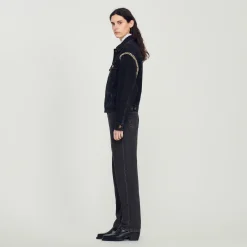 Sandro Paris Abrigos<Chaqueta Oversize De Denim Con Strass