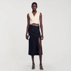 Sandro Paris Conjuntos<Falda Con Abertura Y Strass