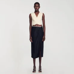 Sandro Paris Conjuntos<Falda Con Abertura Y Strass