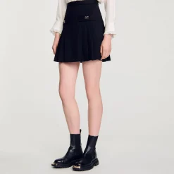 Sandro Paris Faldas & Shorts<Falda Corta Con Pliegues Pespunteados