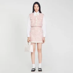 Sandro Paris Conjuntos<Falda Corta De Sarga