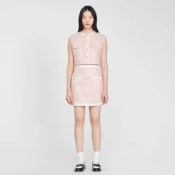 Sandro Paris Conjuntos<Falda Corta De Sarga