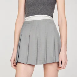 Sandro Paris Trajes<Falda Corta Plisada