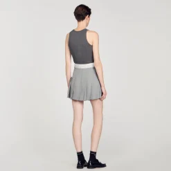 Sandro Paris Trajes<Falda Corta Plisada