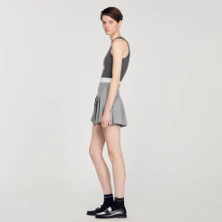 Sandro Paris Trajes<Falda Corta Plisada