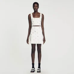 Sandro Paris Conjuntos<Falda De Punto Decorada Con Colgantes