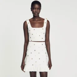 Sandro Paris Conjuntos<Falda De Punto Decorada Con Colgantes