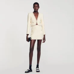 Sandro Paris Conjuntos<Falda De Sarga De Piedras