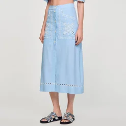Sandro Paris Faldas & Shorts<Falda Larga Bordada