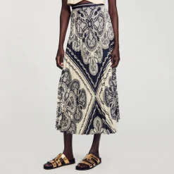 Sandro Paris Faldas & Shorts<Falda Larga Fluida Con Bandana