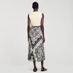 Sandro Paris Faldas & Shorts<Falda Larga Fluida Con Bandana