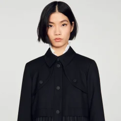 Sandro Paris Abrigos<Gabardina Plisada