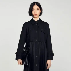 Sandro Paris Abrigos<Gabardina Plisada