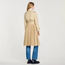Sandro Paris Abrigos<Gabardina Plisada Con Cinturon
