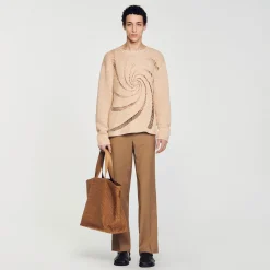 Sandro Paris Jerséis & Chalecos<Jersey De Algodon De Croche En Espiral