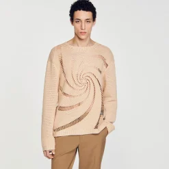 Sandro Paris Jerséis & Chalecos<Jersey De Algodon De Croche En Espiral