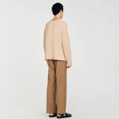 Sandro Paris Jerséis & Chalecos<Jersey De Algodon De Croche En Espiral