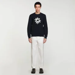Sandro Paris Jerséis & Chalecos<Jersey De Jacquard Con Flor