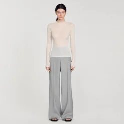 Sandro Paris Jerseys & Cárdigans<Jersey Transparente Con Strass