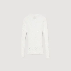 Sandro Paris Jerseys & Cárdigans<Jersey Transparente Con Strass
