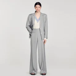 Sandro Paris Trajes<Pantalon Acampanado De Talle Alto