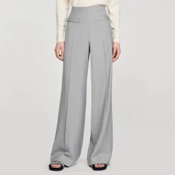 Sandro Paris Trajes<Pantalon Acampanado De Talle Alto