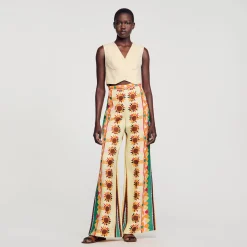 Sandro Paris Pantalones<Pantalon Acampanado Estampado