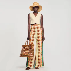 Sandro Paris Pantalones<Pantalon Acampanado Estampado