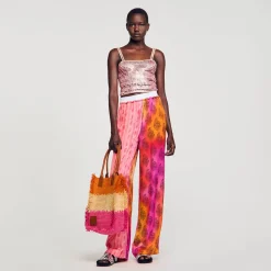 Sandro Paris Pantalones<Pantalon Ancho Estampado