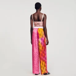 Sandro Paris Pantalones<Pantalon Ancho Estampado