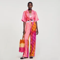 Sandro Paris Pantalones<Pantalon Ancho Estampado