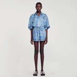 Sandro Paris Conjuntos<Pantalon Corto Con Estampado De Flores