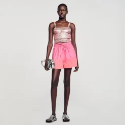 Sandro Paris Conjuntos<Pantalon Corto Con Strass