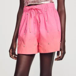 Sandro Paris Conjuntos<Pantalon Corto Con Strass