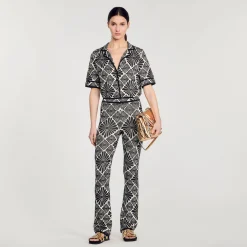 Sandro Paris Conjuntos<Pantalon De Jacquard Con Flores