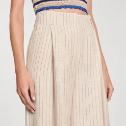 Sandro Paris Trajes<Pantalon Fluido Y Ancho A Rayas