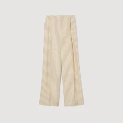 Sandro Paris Trajes<Pantalon Fluido Y Ancho A Rayas