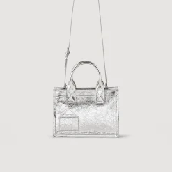 Sandro Paris Bolsos Tote<Pequeno Bolso Kasbah De Cuero Metalizado