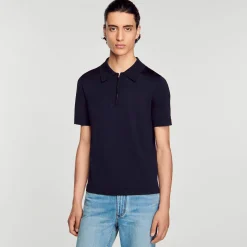 Sandro Paris Camisetas & Polos<Polo De Punto Con Cuello Con Cremallera
