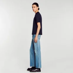 Sandro Paris Camisetas & Polos<Polo De Punto Con Cuello Con Cremallera